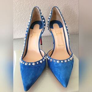 💥Christian Louboutin Studded Suede Heels - Authentic